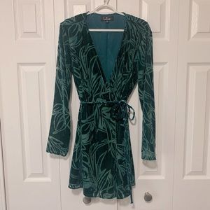 LuLu’s Velvet Green Dress